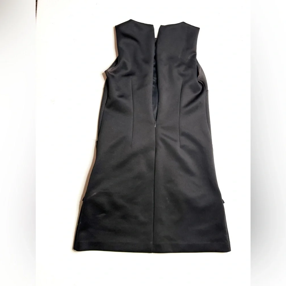 Betsy Johnson Black Sleeveless Shirt Dress w/ Ruffle Pocket Details Size 2 - Picture 4 of 11